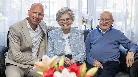 Het echtpaar Weinmann-van der Klaauw (65-jarig huwelijksjubileum)