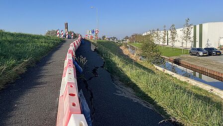 De verzakkingen van de Maasdijk in november 2024