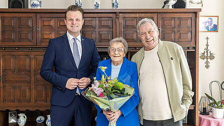 Het echtpaar Barz-Rijgersberg (60-jarig huwelijksjubileum)